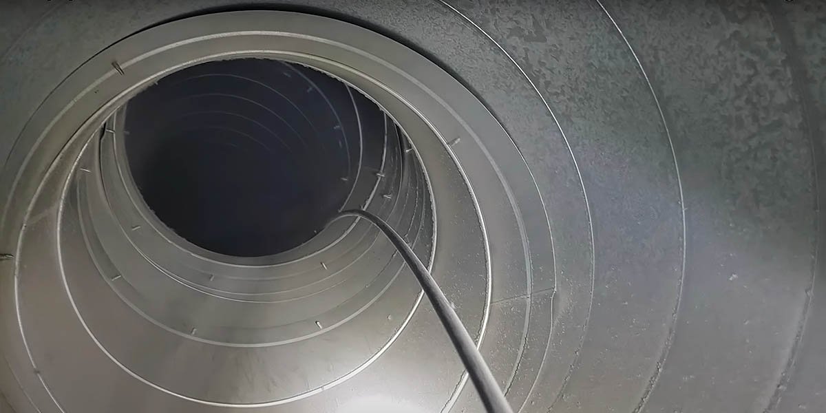 HVAC duct cleaning results showing clean commercial system interior in Topeka businesses