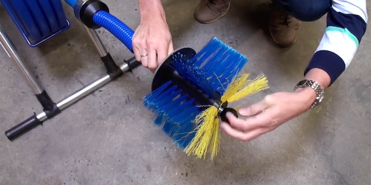 Commercial air duct cleaning brush designed to remove stubborn buildup from ventilation systems